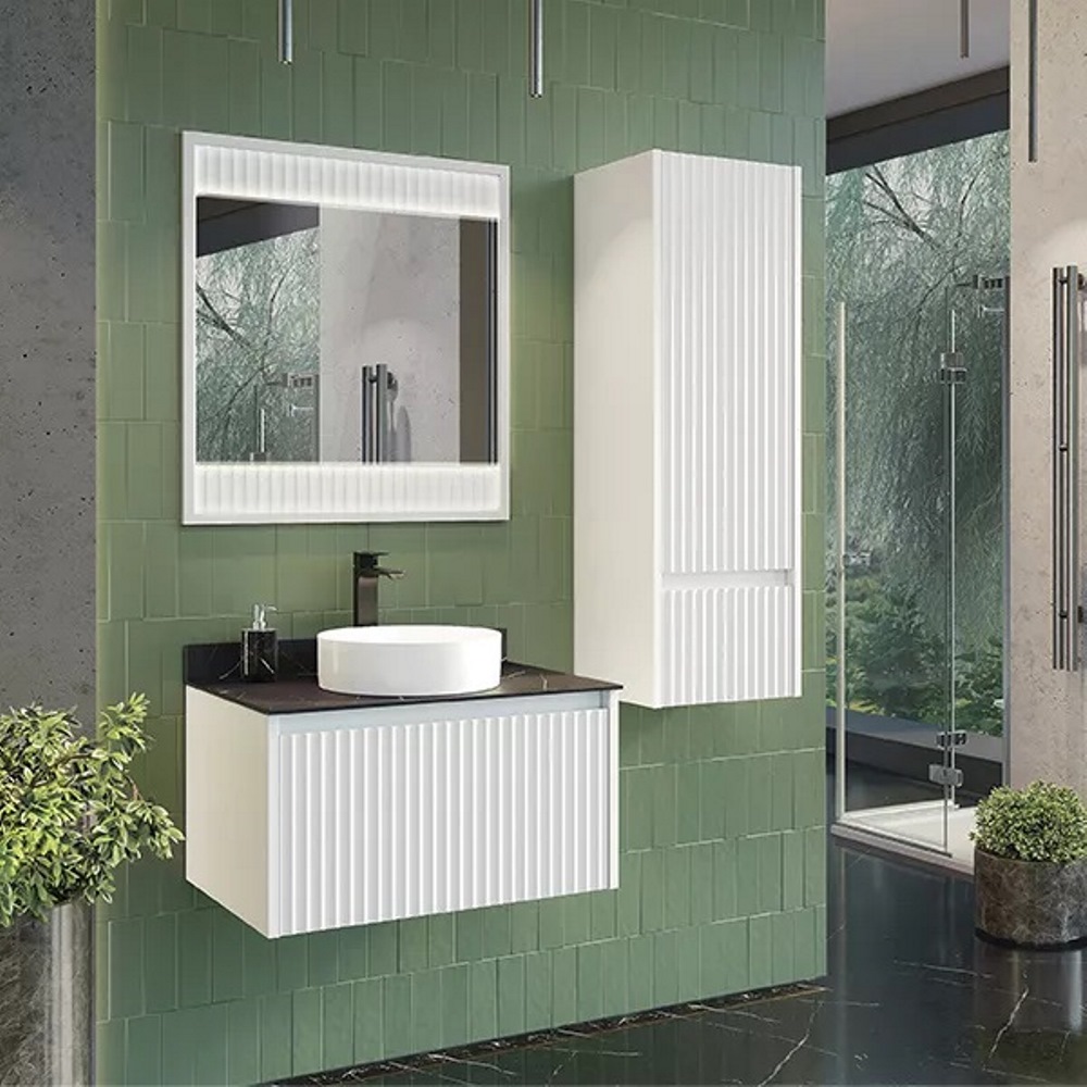 Тумба подвесная Comforty Марсель 75 со столешницей под черный мрамор c раковиной 9110 Белый матовый 00-00012270CF Тумба подвесная Comforty Марсель 75 со столешницей под черный мрамор c раковиной 9110 Белый матовый 00-00012270CF — изображение 2