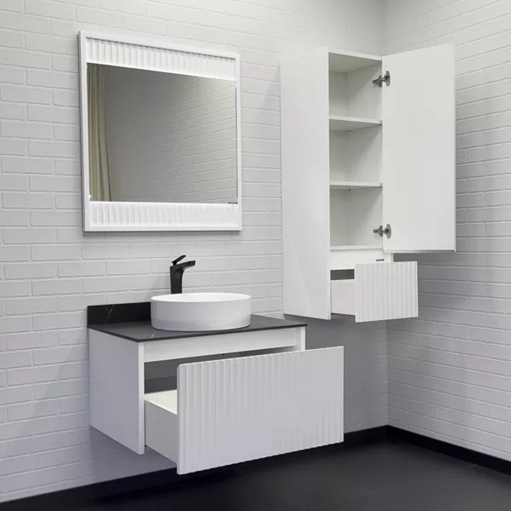 Тумба подвесная Comforty Марсель 75 со столешницей под черный мрамор c раковиной 9110 Белый матовый 00-00012270CF Тумба подвесная Comforty Марсель 75 со столешницей под черный мрамор c раковиной 9110 Белый матовый 00-00012270CF — изображение 3