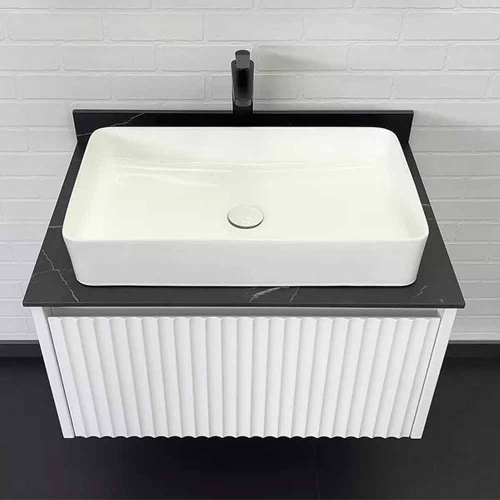 Тумба подвесная Comforty Марсель 75 со столешницей Калакатта Блэк c раковиной 78189 Белый матовый 00-00013396CF Тумба подвесная Comforty Марсель 75 со столешницей Калакатта Блэк c раковиной 78189 Белый матовый 00-00013396CF — изображение 3