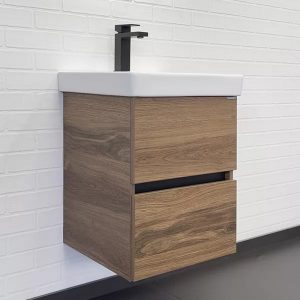 Тумба подвесная Comforty Дартфорд 45 с раковиной Адриана 45 Дуб тёмно-коричневый 00-00013694CF