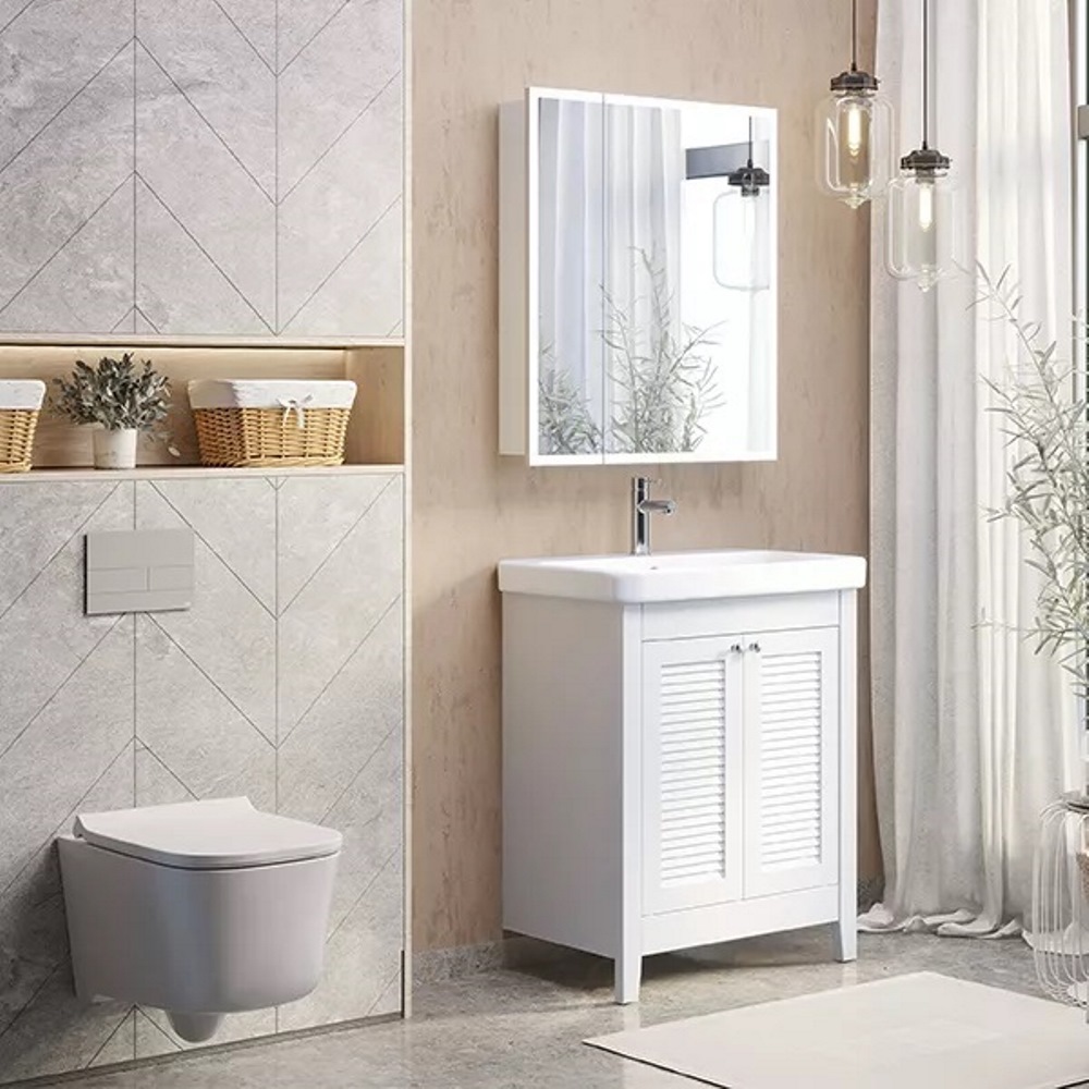 Шкаф зеркальный Comforty Классик 70 LED-подсветка, бесконтактный сенсор Белый матовый 00-00013780CF Шкаф зеркальный Comforty Классик 70 LED-подсветка, бесконтактный сенсор Белый матовый 00-00013780CF — изображение 2