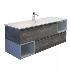 Тумба подвесная Comforty Турин 121 с раковиной 9120E Дуб бежевый 00-00013939CF