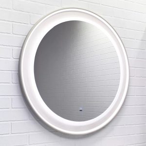 Зеркало Comforty Ереван 80 с подсветкой, бесконтактный сенсор, антизапотевание Серый шелк 00-00014157CF