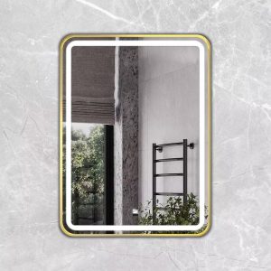 Зеркало Comforty Ситара 60 с подсветкой, бесконтактный сенсор Золото матовое 00-00014165CF