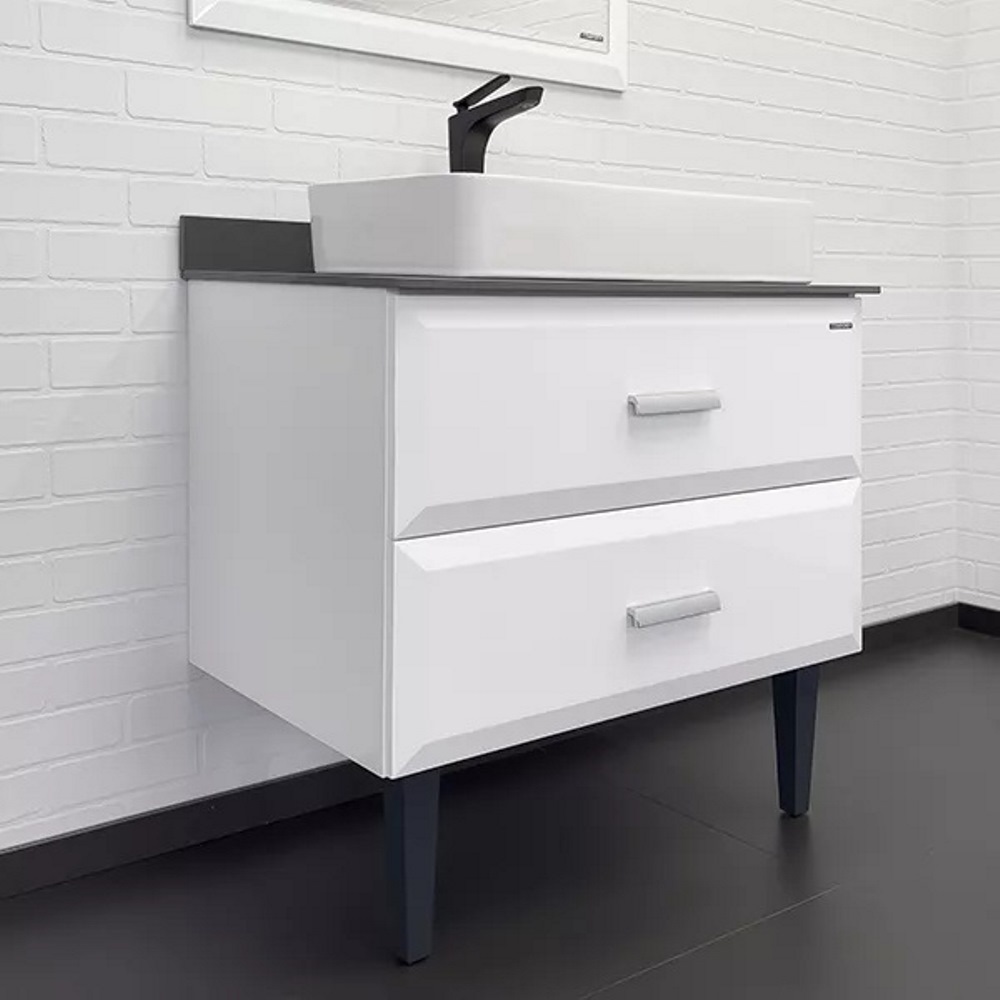 Тумба напольная Comforty Империя 80 с графитовой столешницей c раковиной 78189 Белый глянцевый 00-00014817CF Тумба напольная Comforty Империя 80 с графитовой столешницей c раковиной 78189 Белый глянцевый 00-00014817CF