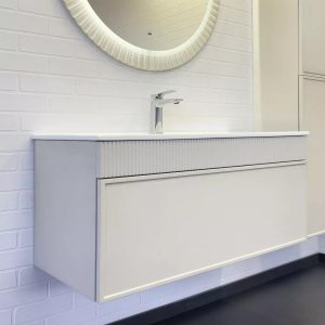 Тумба подвесная Comforty Мадрид 101 с раковиной 100E Серый шелк 00-00017880CF