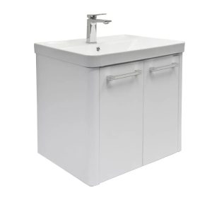 Тумба подвесная Comforty Катунь 61 с раковиной 4460 Белый матовый 00-00018663CF