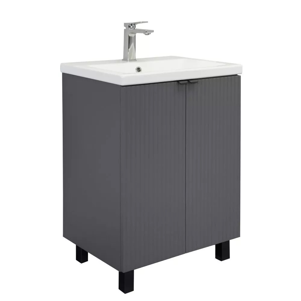 Тумба напольная Comforty Лима 60 с раковиной Como 60 Антрацит 00-00019240CF Тумба напольная Comforty Лима 60 с раковиной Como 60 Антрацит 00-00019240CF