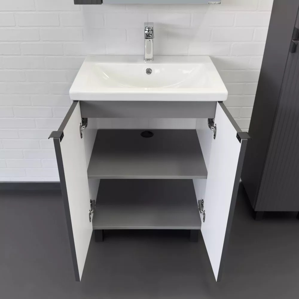 Тумба напольная Comforty Лима 60 с раковиной Como 60 Антрацит 00-00019240CF Тумба напольная Comforty Лима 60 с раковиной Como 60 Антрацит 00-00019240CF — изображение 2