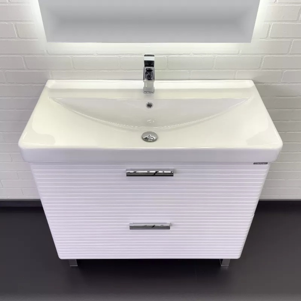 Тумба напольная Comforty Танжер 90,5 с раковиной 4490 Белый матовый / Дуб светлый 00-00019535CF Тумба напольная Comforty Танжер 90,5 с раковиной 4490 Белый матовый / Дуб светлый 00-00019535CF — изображение 2