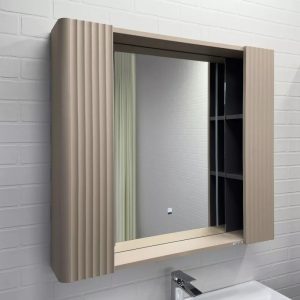 Шкаф зеркальный Comforty Ангара 90 с LED подсветкой и антизапотеванием Дуб латте 00-00019940CF