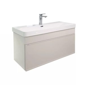 Тумба подвесная Comforty Мадрид 101 с раковиной CF19595BX-100 Серый шелк 00-00020148CF