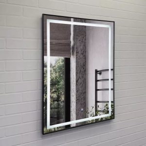 Зеркало Comforty Онега 60 LED-подсветка, бесконтактный сенсор Черный матовый 00-00020466CF