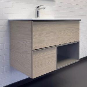 Тумба подвесная Comforty Тургояк 75 с раковиной 75E Дуб светлый 00-00020597CF