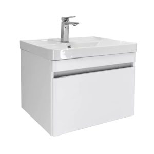 Тумба подвесная Comforty Валдай 61 с раковиной 4460 Белый матовый 00-00020674CF