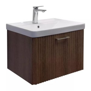 Тумба подвесная Comforty Ангара 61 с раковиной 4460 Дуб темно-коричневый 00-00021035CF