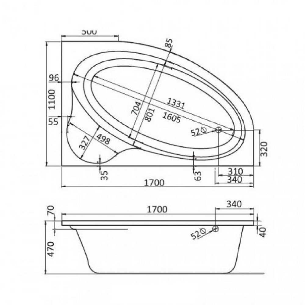 Ванна акриловая Santek Эдера 170х110 правая Белый глянцевый 1.WH11.1.994 Ванна акриловая Santek Эдера 170х110 правая Белый глянцевый 1.WH11.1.994 — изображение 3