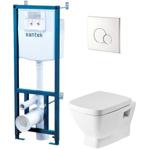 Инсталляция Santek с унитазом Нео и кнопкой смыва Хром 1.WH50.1.543 Инсталляция Santek с унитазом Нео и кнопкой смыва Хром 1.WH50.1.543