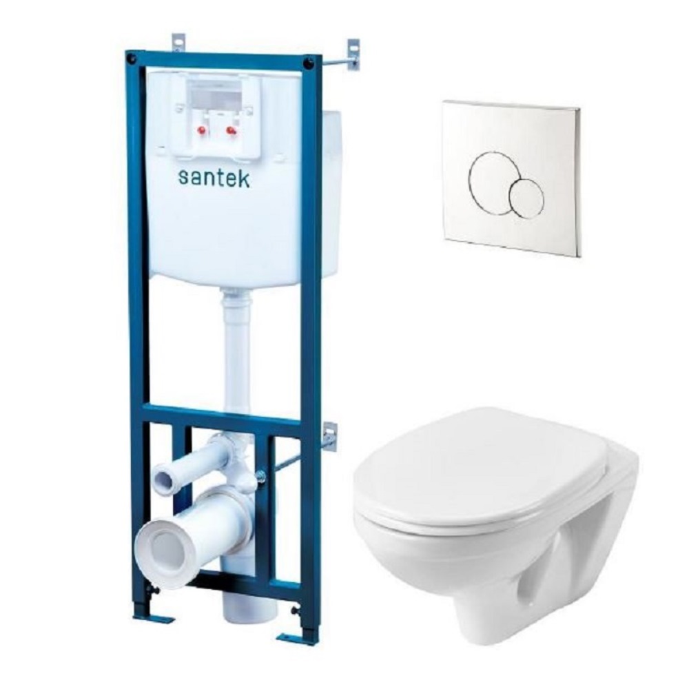 Инсталляция Santek с унитазом Бореаль и кнопкой смыва Хром 1.WH50.1.544 Инсталляция Santek с унитазом Бореаль и кнопкой смыва Хром 1.WH50.1.544