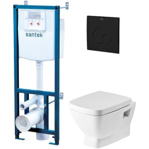 Инсталляция Santek с унитазом Нео и кнопкой смыва Черный матовый 1.WH50.1.776 Инсталляция Santek с унитазом Нео и кнопкой смыва Черный матовый 1.WH50.1.776