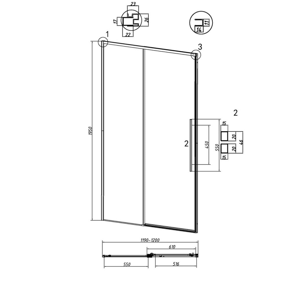 Душевая дверь Grossman Galaxy 120 Хром / Шиншила 100.K33.01.120.10.02 Душевая дверь Grossman Galaxy 120 Хром / Шиншила 100.K33.01.120.10.02 — изображение 5
