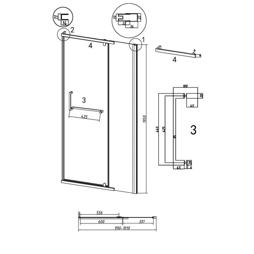 Душевая дверь Grossman Pragma 100 Хром / Прозрачное 100.K33.03.100.10.00 Душевая дверь Grossman Pragma 100 Хром / Прозрачное 100.K33.03.100.10.00 — изображение 5