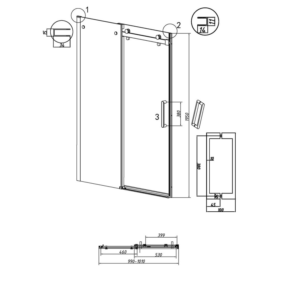 Душевая дверь Grossman Classic 100 Графит / Прозрачное 100.K33.04.100.42.00 Душевая дверь Grossman Classic 100 Графит / Прозрачное 100.K33.04.100.42.00 — изображение 5
