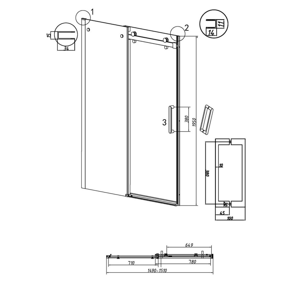 Душевая дверь Grossman Classic 150 Черный / Прозрачное 100.K33.04.150.21.00 Душевая дверь Grossman Classic 150 Черный / Прозрачное 100.K33.04.150.21.00 — изображение 5