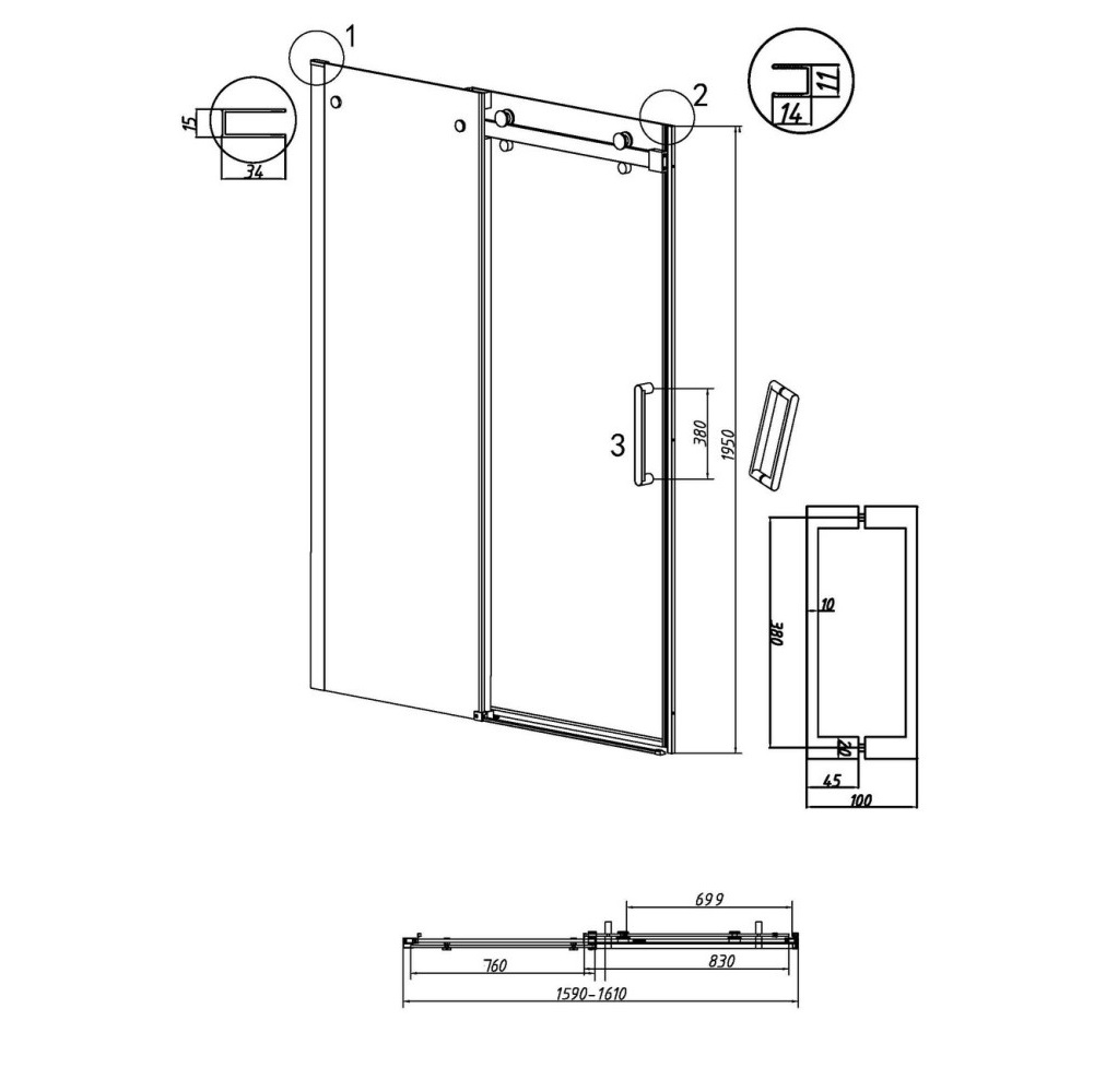 Душевая дверь Grossman Classic 160 Графит / Прозрачное 100.K33.04.160.42.00 Душевая дверь Grossman Classic 160 Графит / Прозрачное 100.K33.04.160.42.00 — изображение 5