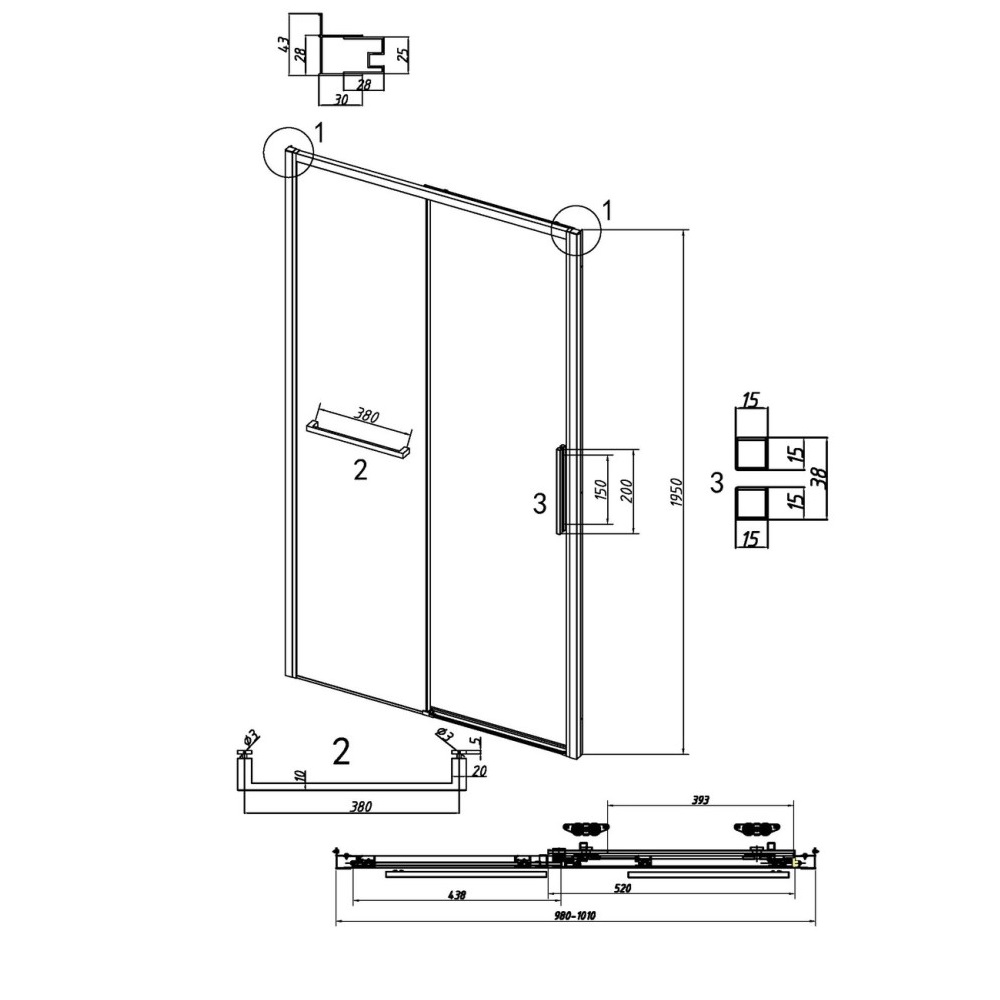Душевая дверь Grossman Style 100 левая Хром / Шиншила 100.K33.05.100.10.02 Душевая дверь Grossman Style 100 левая Хром / Шиншила 100.K33.05.100.10.02 — изображение 5