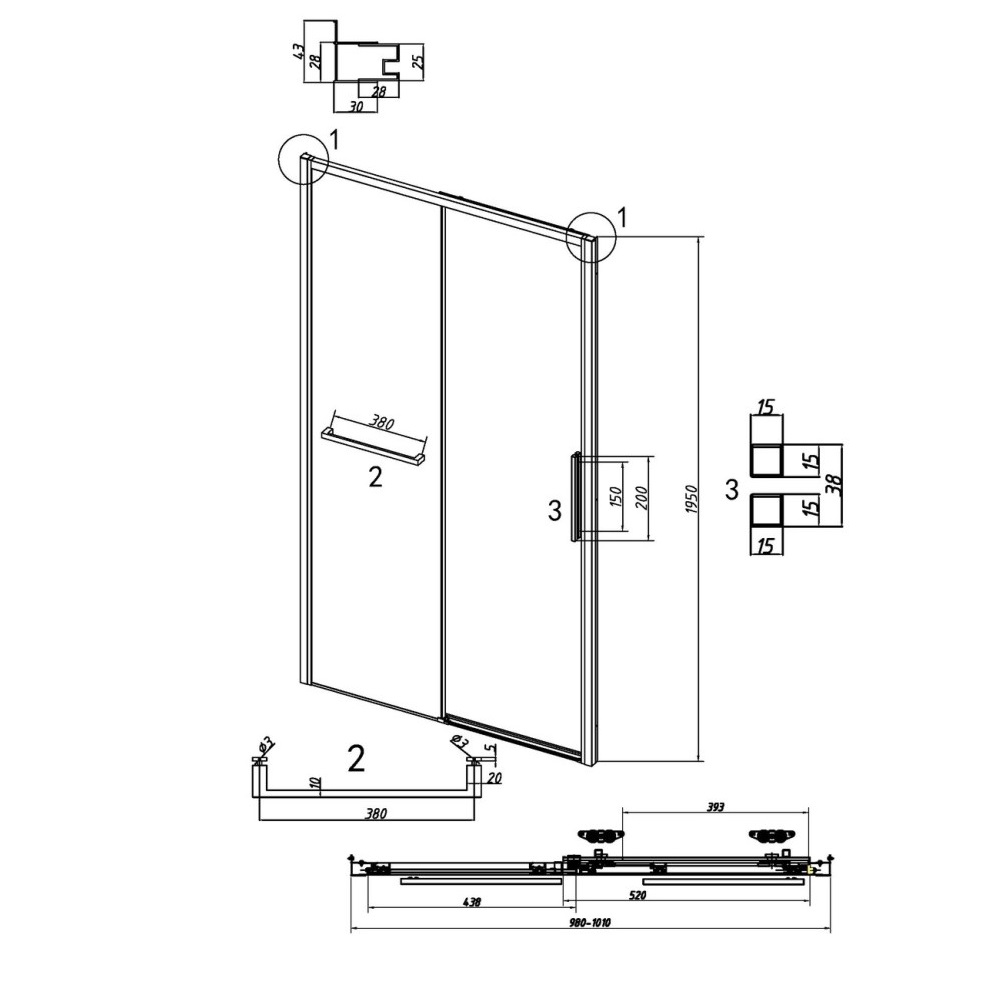 Душевая дверь Grossman Style 100 левая Черный / Шиншила 100.K33.05.100.21.02 Душевая дверь Grossman Style 100 левая Черный / Шиншила 100.K33.05.100.21.02 — изображение 5