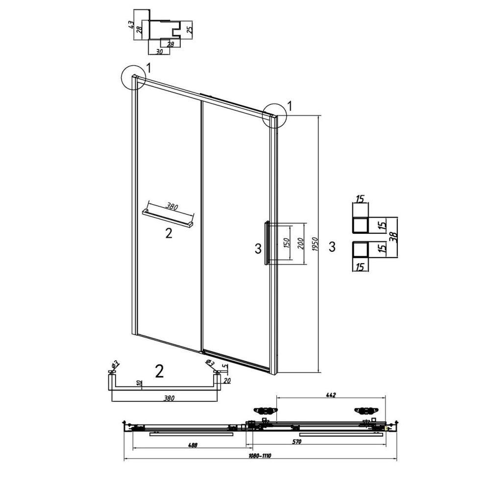 Душевая дверь Grossman Style 110 Хром / Прозрачное 100.K33.05.110.10.00 Душевая дверь Grossman Style 110 Хром / Прозрачное 100.K33.05.110.10.00 — изображение 5