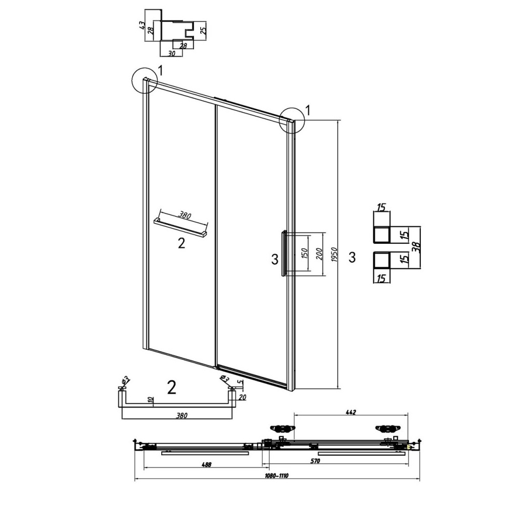 Душевая дверь Grossman Style 110 левая Хром / Шиншила 100.K33.05.110.10.02 Душевая дверь Grossman Style 110 левая Хром / Шиншила 100.K33.05.110.10.02 — изображение 5