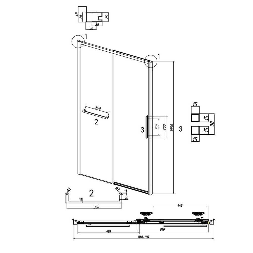 Душевая дверь Grossman Style 110 левая Черный / Шиншила 100.K33.05.110.21.02 Душевая дверь Grossman Style 110 левая Черный / Шиншила 100.K33.05.110.21.02 — изображение 5