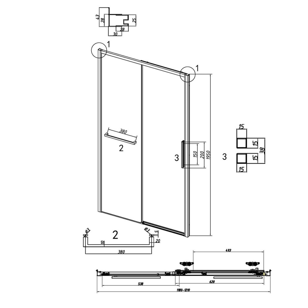 Душевая дверь Grossman Style 120 Черный / Прозрачное 100.K33.05.120.21.00 Душевая дверь Grossman Style 120 Черный / Прозрачное 100.K33.05.120.21.00 — изображение 5
