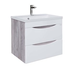 Тумба подвесная Grossman Талис 60 Бетон пайн / Белый глянцевый 106010