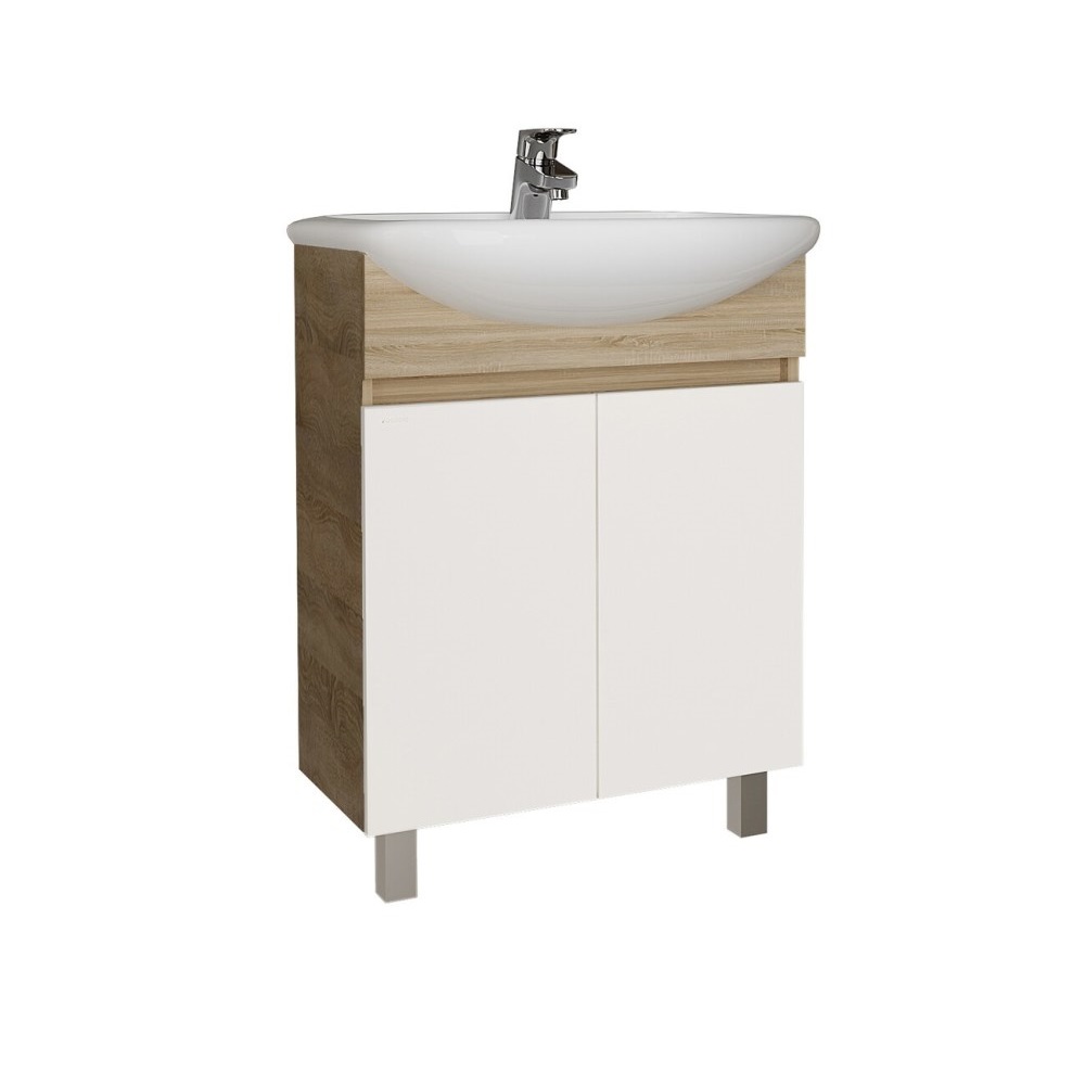 Тумба напольная Grossman Поло 59 Дуб сонома светлый / Белый 106011-1 Тумба напольная Grossman Поло 59 Дуб сонома светлый / Белый 106011-1