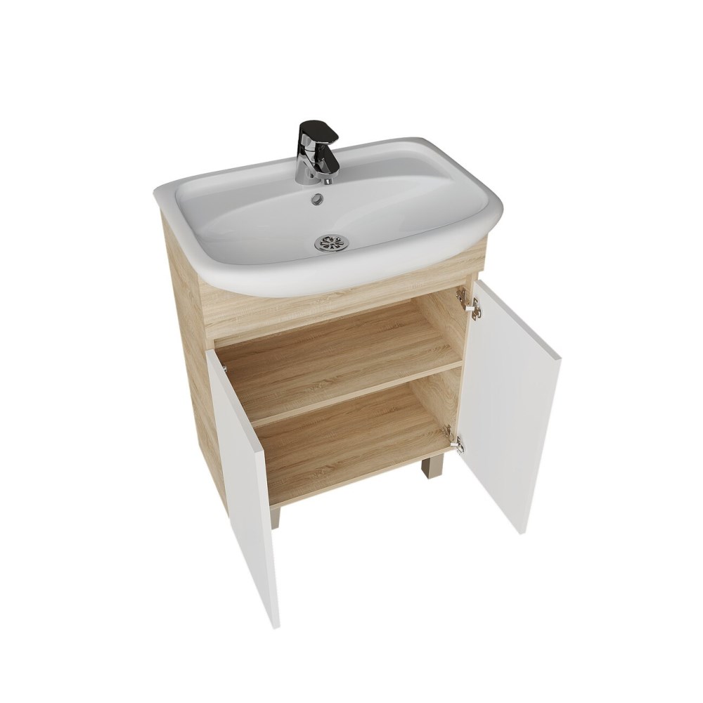 Тумба напольная Grossman Поло 59 Дуб сонома светлый / Белый 106011-1 Тумба напольная Grossman Поло 59 Дуб сонома светлый / Белый 106011-1 — изображение 2