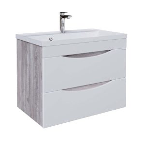 Тумба подвесная Grossman Талис 70 Бетон пайн / Белый глянцевый 107011