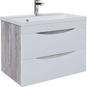 Тумба подвесная Grossman Талис 80 Бетон пайн / Белый глянцевый 108014