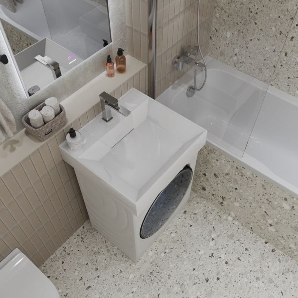 Раковина под стиральную машину Grossman Luxor 60 Белый глянцевый 11.R01.60.000 Раковина под стиральную машину Grossman Luxor 60 Белый глянцевый 11.R01.60.000 — изображение 3