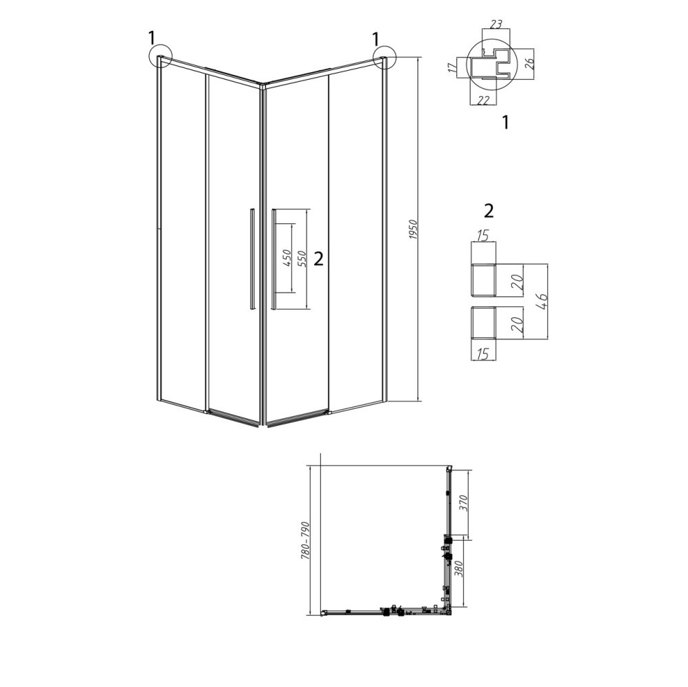 Душевая дверь Grossman Galaxy 80 Хром / Прозрачное 1/2.K33.01.80.10.00 Душевая дверь Grossman Galaxy 80 Хром / Прозрачное 1/2.K33.01.80.10.00 — изображение 5