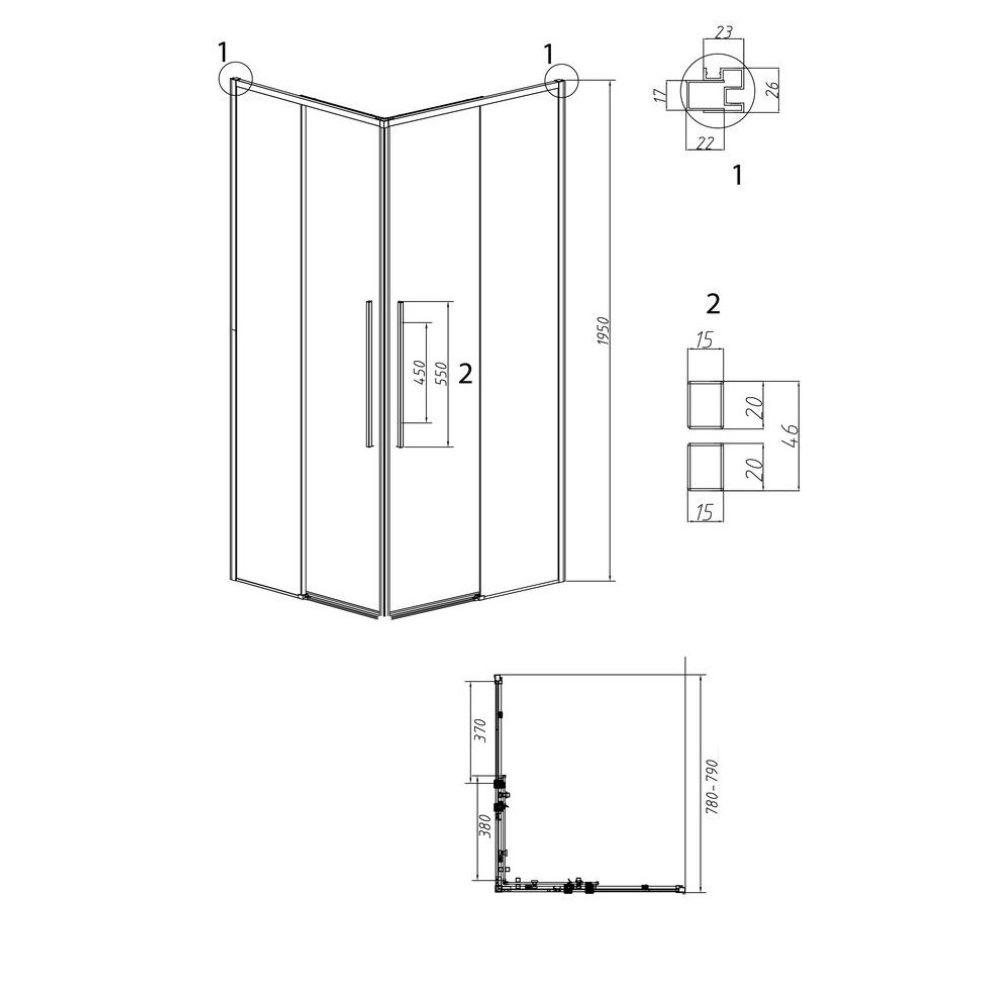 Душевая дверь Grossman Galaxy 80 левая Черный / Шиншила 1/2.K33.01.80L.21.02 Душевая дверь Grossman Galaxy 80 левая Черный / Шиншила 1/2.K33.01.80L.21.02 — изображение 5