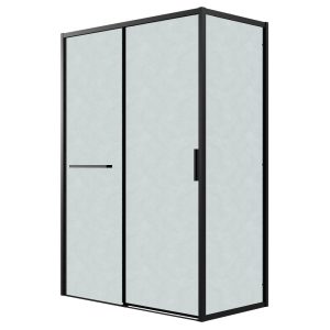 Душевой уголок Grossman Style 120х70 левый Черный / Шиншила 120.K33.05.1270.21.02