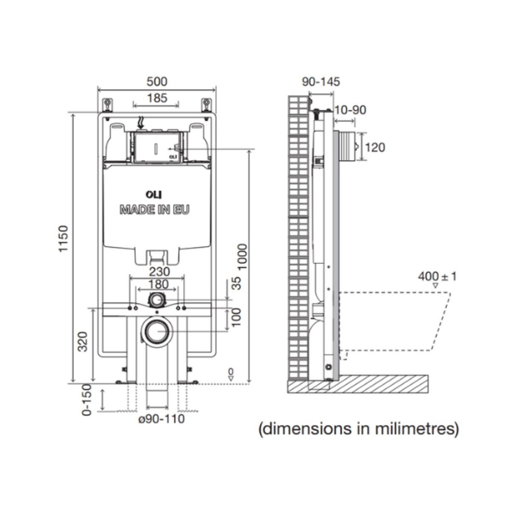 Инсталляция Oli Plus Sanitarblock для скрытого монтажа унитаза 187649 Инсталляция Oli Plus Sanitarblock для скрытого монтажа унитаза 187649 — изображение 3