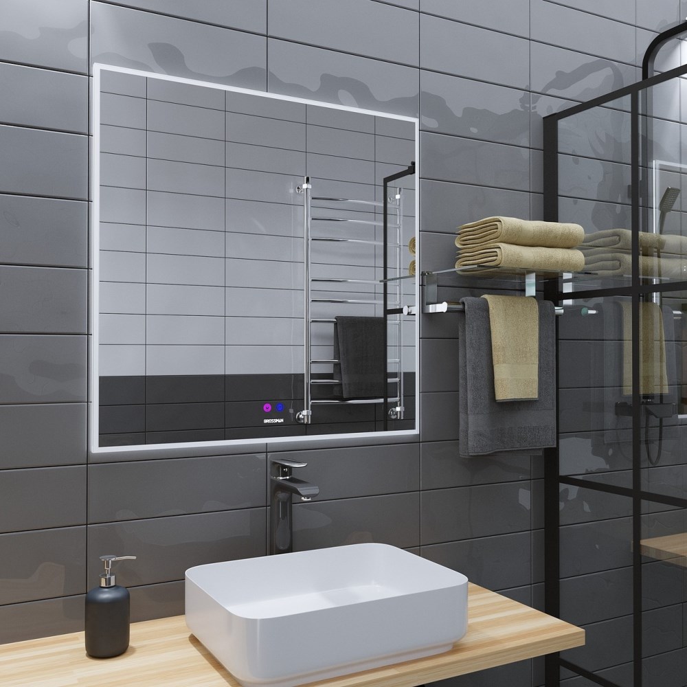 Зеркало Grossman Pragma 80 LED с сенсорным выключателем и подогревом 188080 Зеркало Grossman Pragma 80 LED с сенсорным выключателем и подогревом 188080 — изображение 2