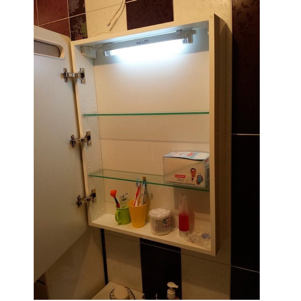 Шкаф зеркальный Aquaton Америна 60 правый с подсветкой Белый глянцевый 1A135302AM01R Шкаф зеркальный Aquaton Америна 60 правый с подсветкой Белый глянцевый 1A135302AM01R — изображение 3