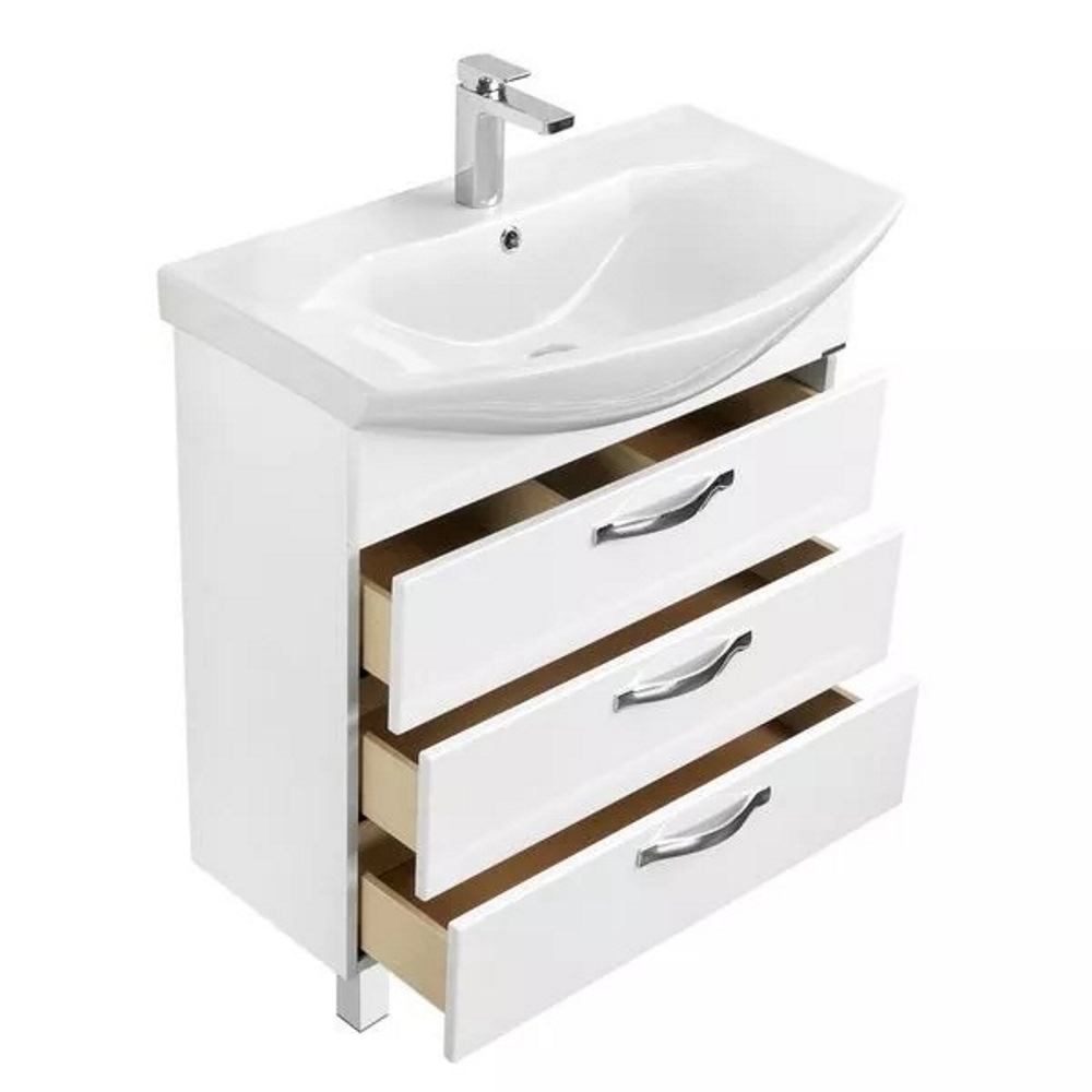 Тумба напольная Aquaton Ария 76 с раковиной SMILE Белый глянцевый 1A1413K0AA010 Тумба напольная Aquaton Ария 76 с раковиной SMILE Белый глянцевый 1A1413K0AA010 — изображение 2