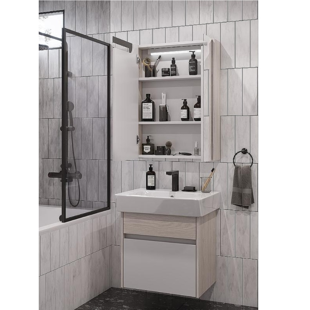 Шкаф зеркальный Aquaton Верди 60 Белый / Ясень фабрик 1A206902VDAV0 Шкаф зеркальный Aquaton Верди 60 Белый / Ясень фабрик 1A206902VDAV0 — изображение 3