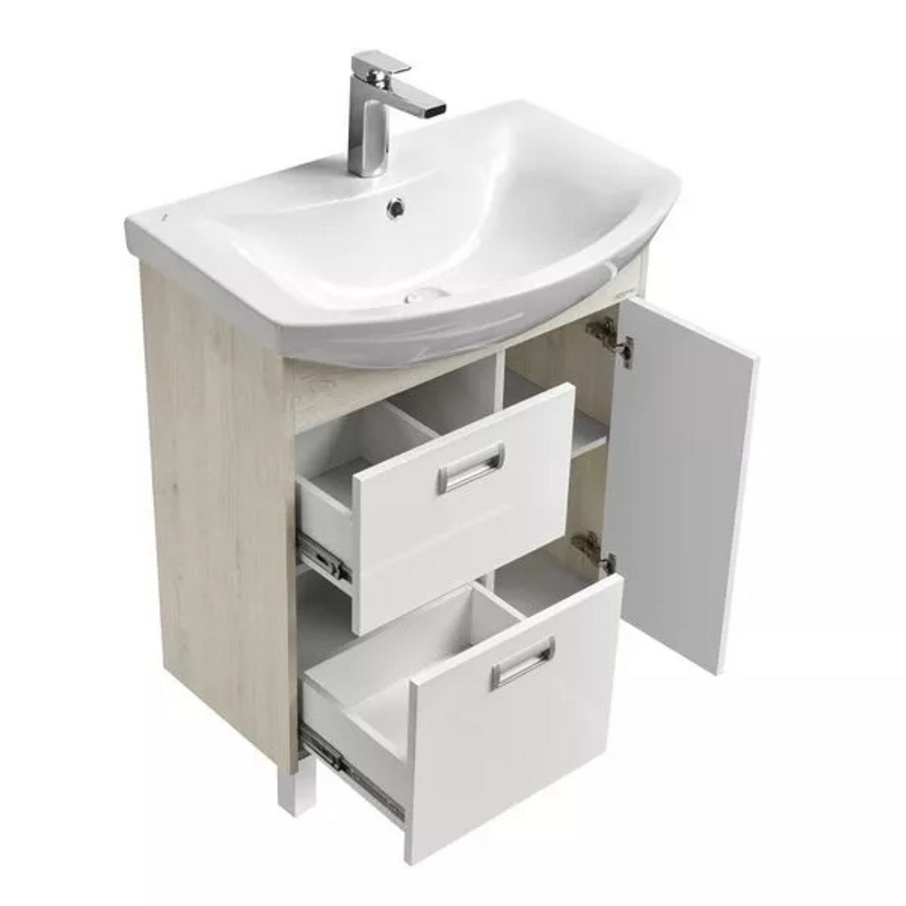 Тумба напольная Aquaton Бекка 71 с раковиной Балтика Белый / Дуб Сомерсет 1A2087K1BAC20 Тумба напольная Aquaton Бекка 71 с раковиной Балтика Белый / Дуб Сомерсет 1A2087K1BAC20 — изображение 3